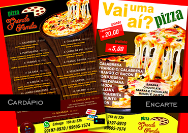 encarte e cardápio para pizzaria